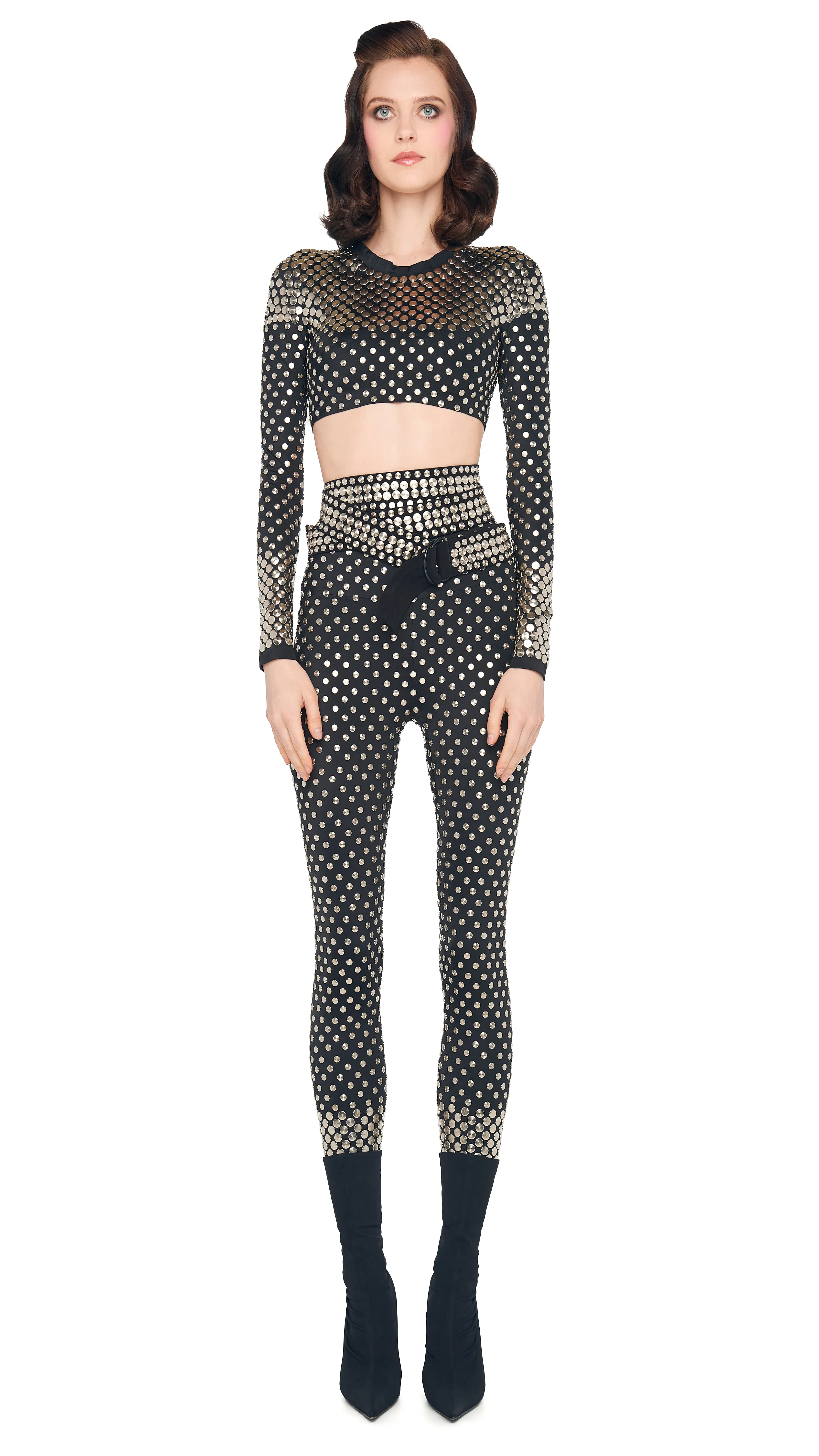 STUD CREWNECK CROPPED TOP - Image 2