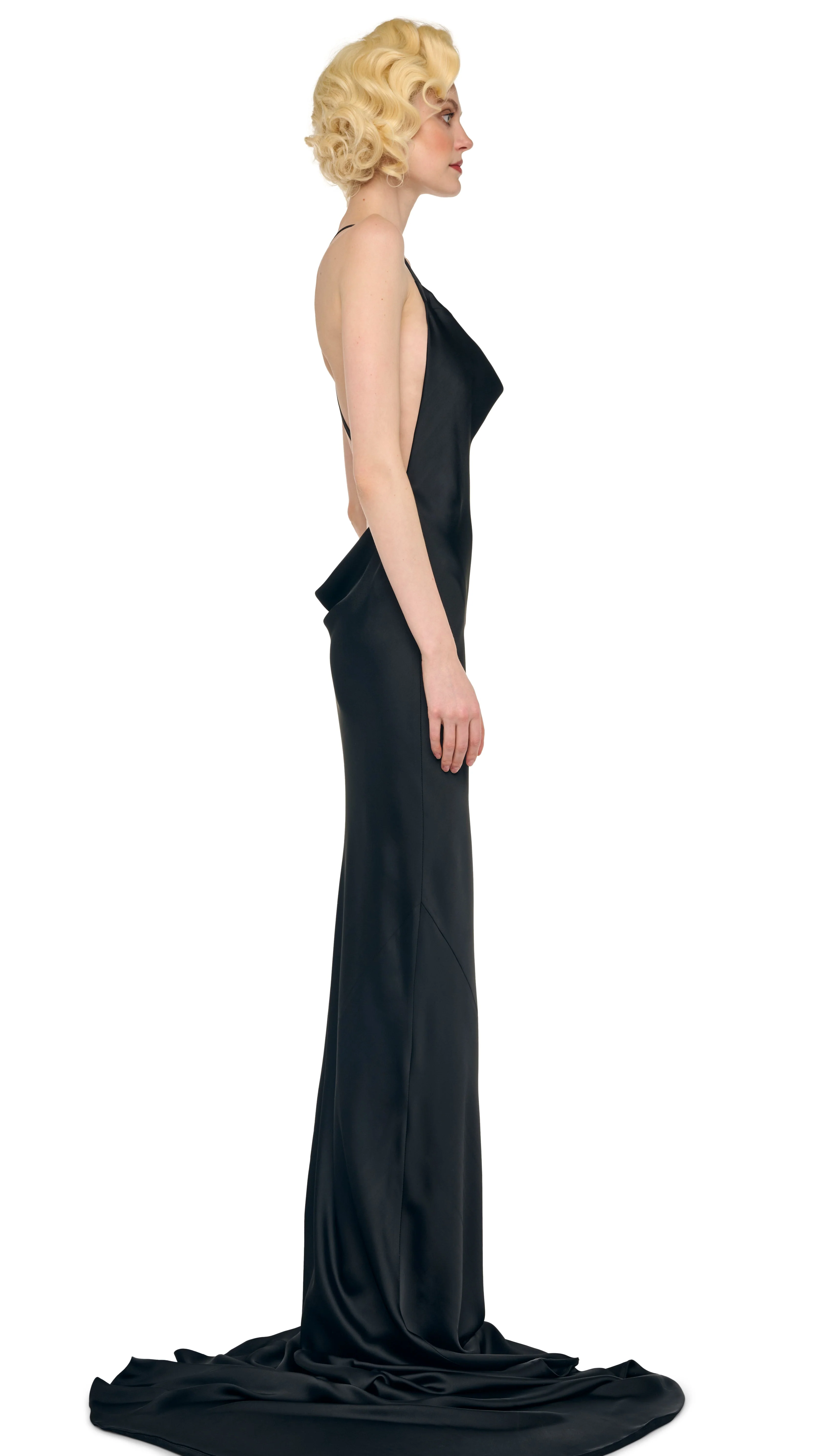 CROSS BACK BIAS GOWN W/ TRAIN - Image 4