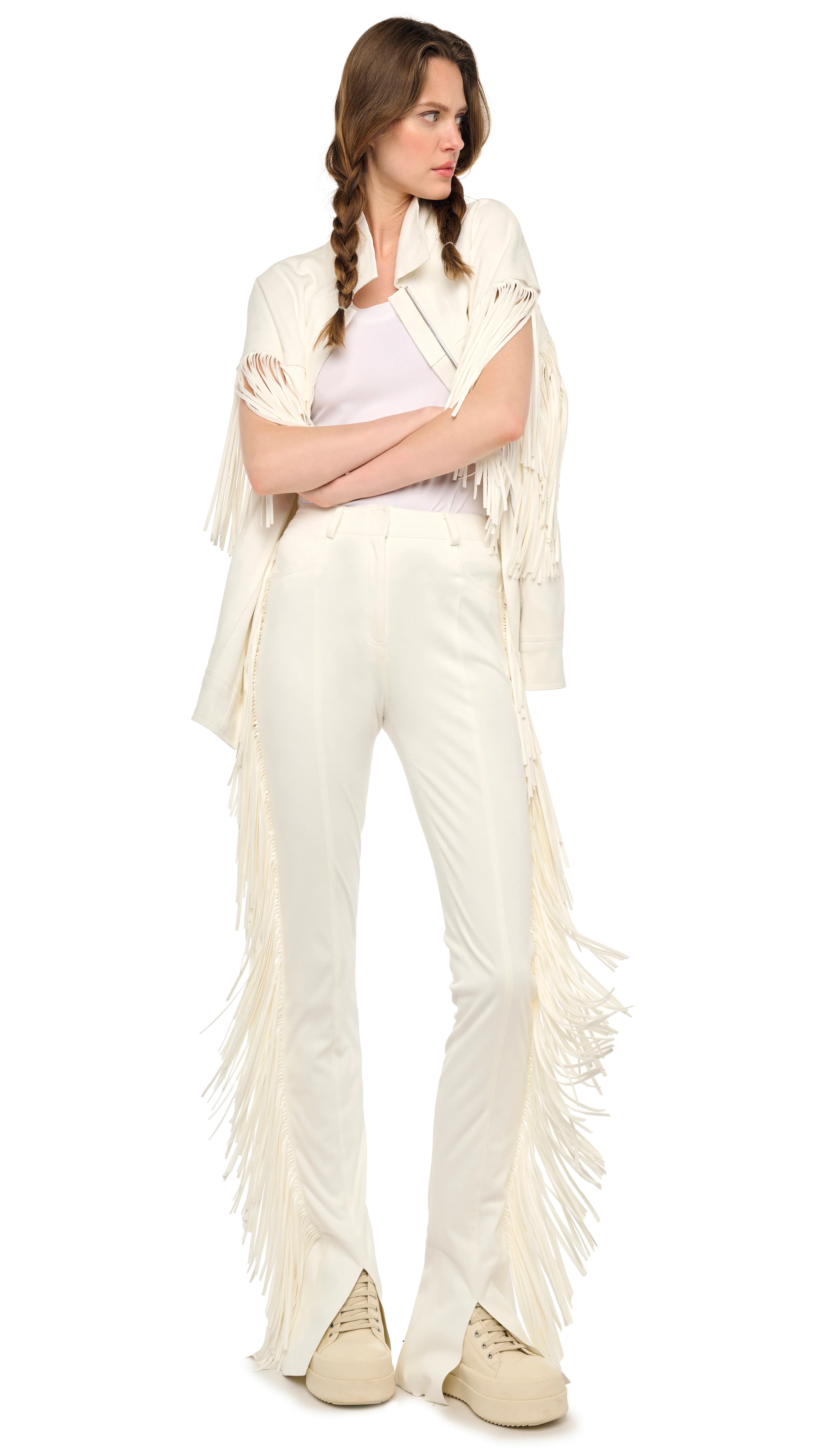 FRINGE SPAT JEANS