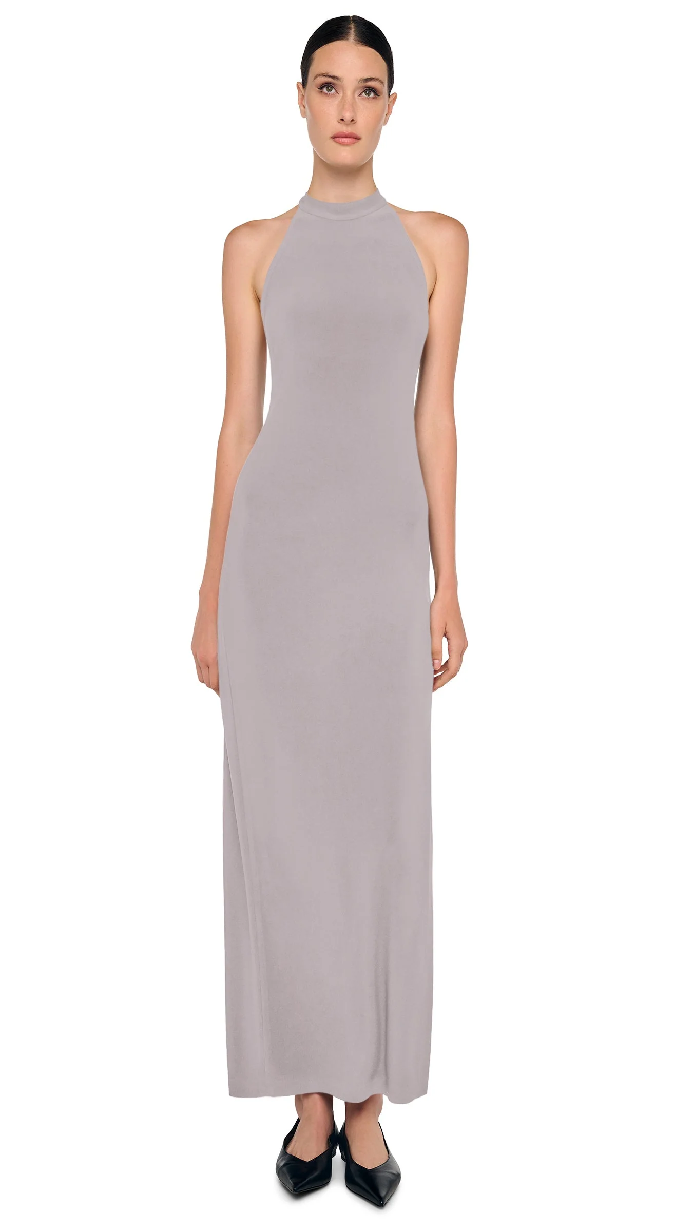 HALTER LONG DRESS W/ SIDE SLIT
