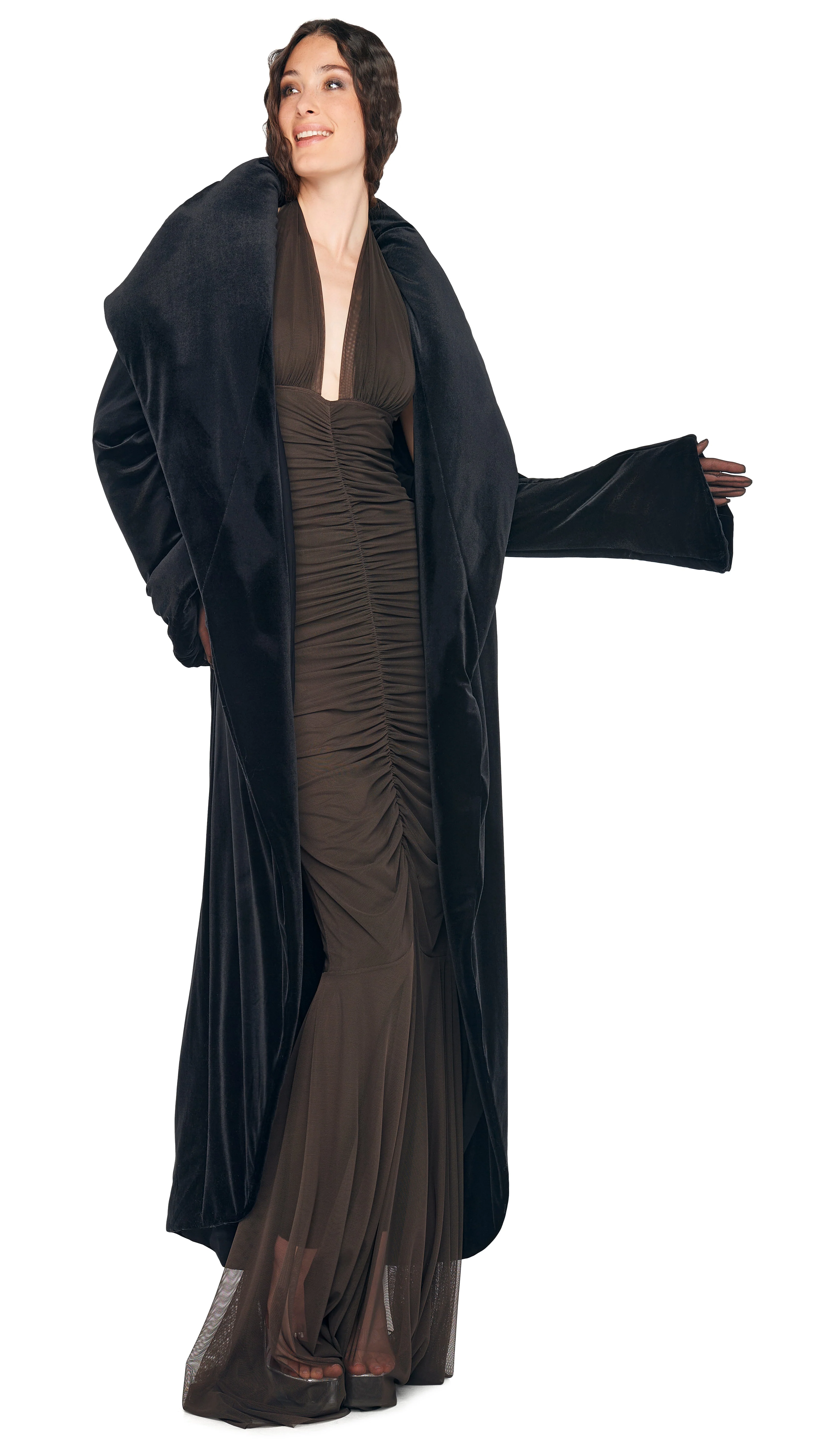 HALTER SHIRRED FRONT FISHTAIL GOWN - Image 13