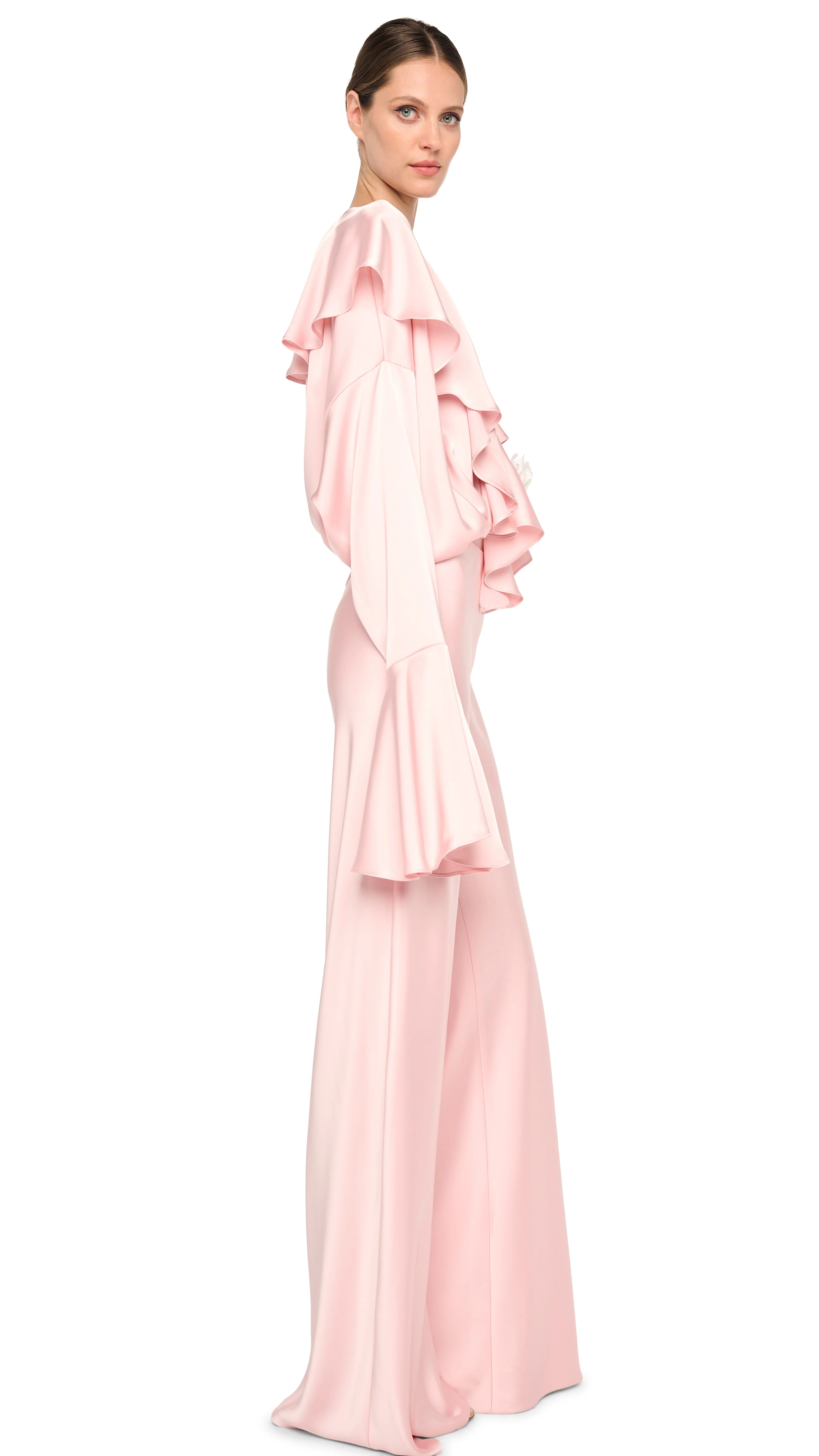 LONG SLEEVE DEEP V RUFFLE BODYSUIT - Image 11