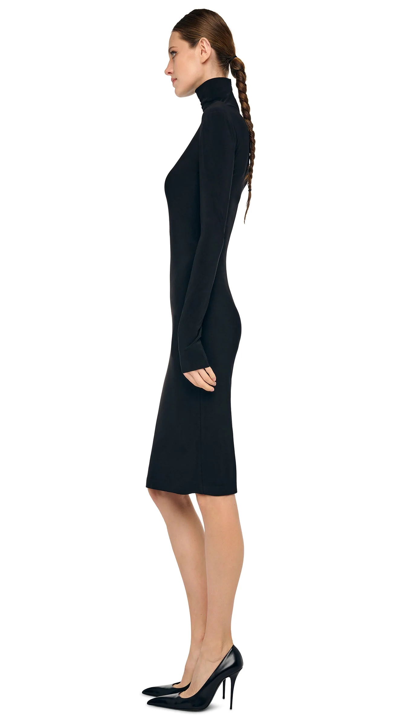 LONG SLEEVE TURTLENECK DRESS TO KNEE - Image 2