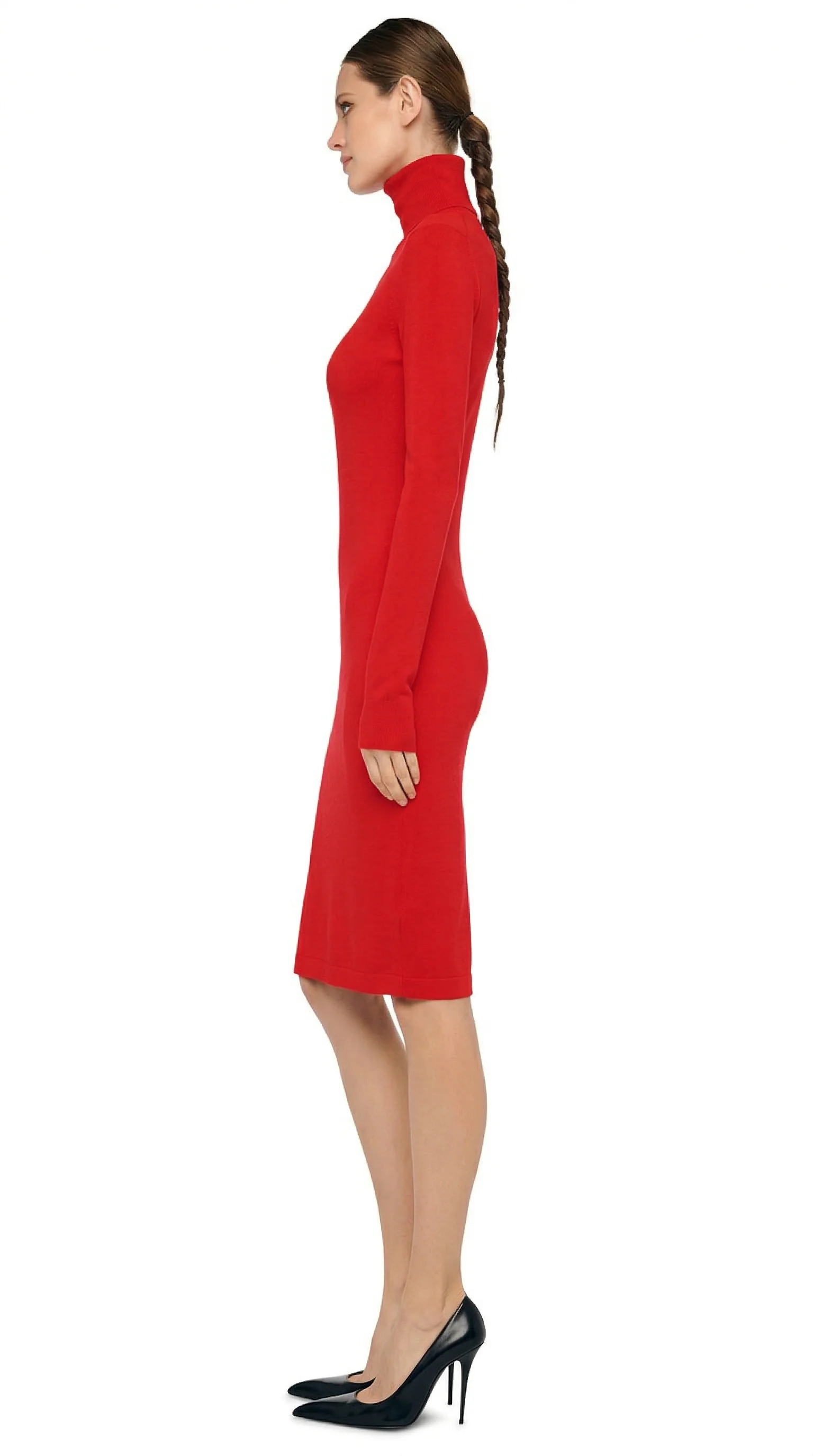 LONG SLEEVE TURTLENECK DRESS TO KNEE - Image 2