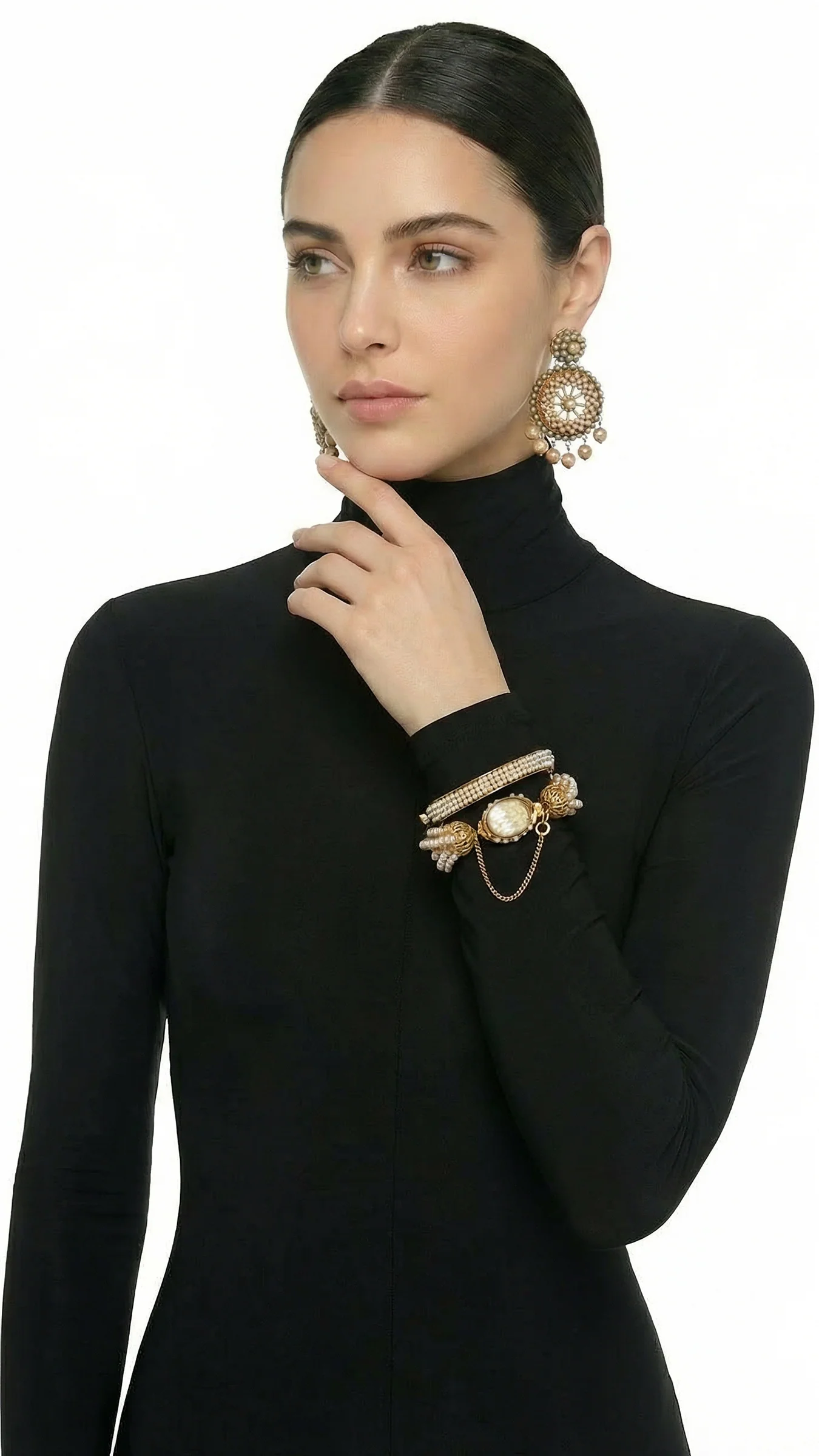 MIRIAM HASKELL BEADED BRACELET AND EARRING SET OF 3