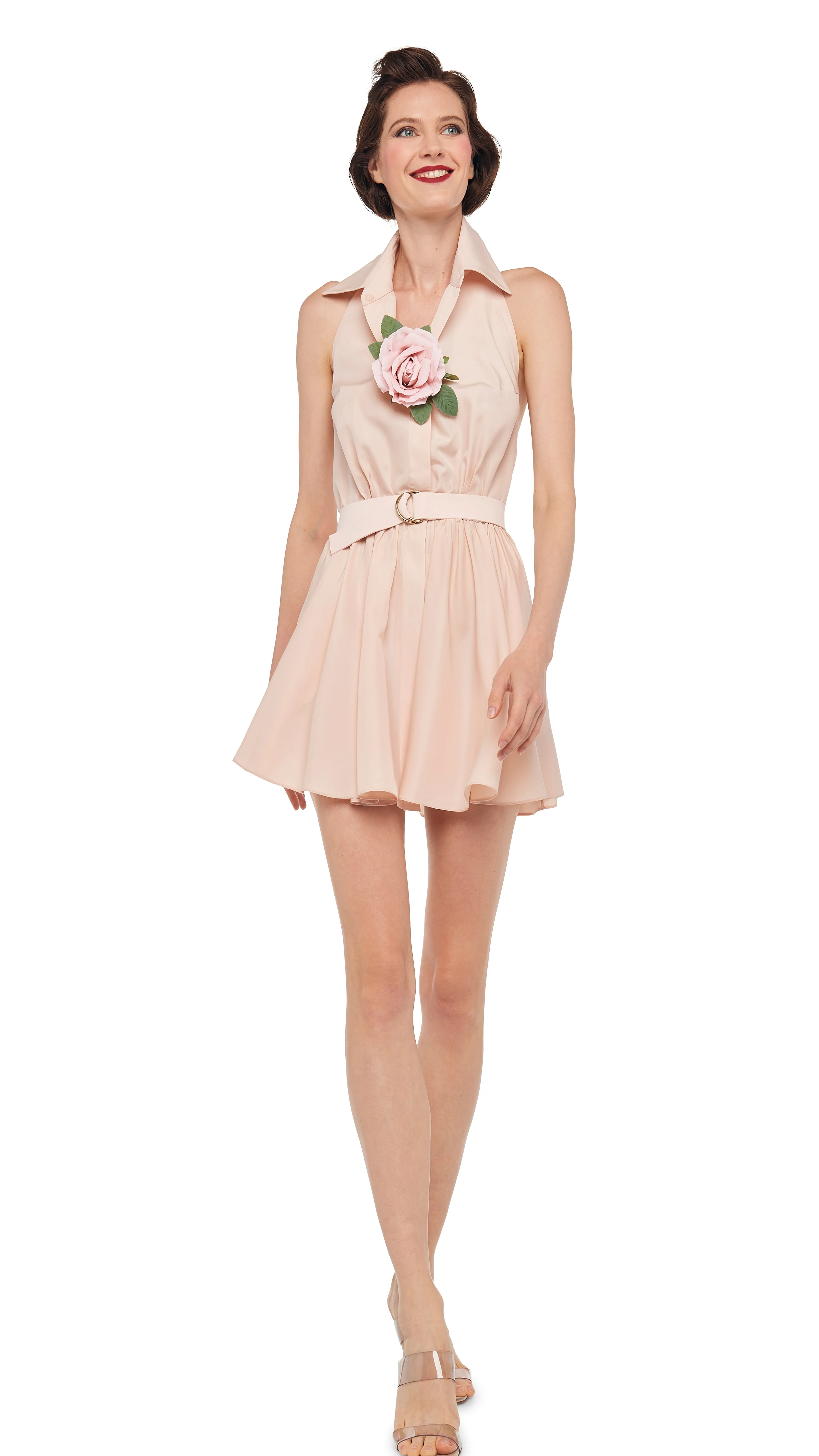 NK HALTER FLARED MINI DRESS