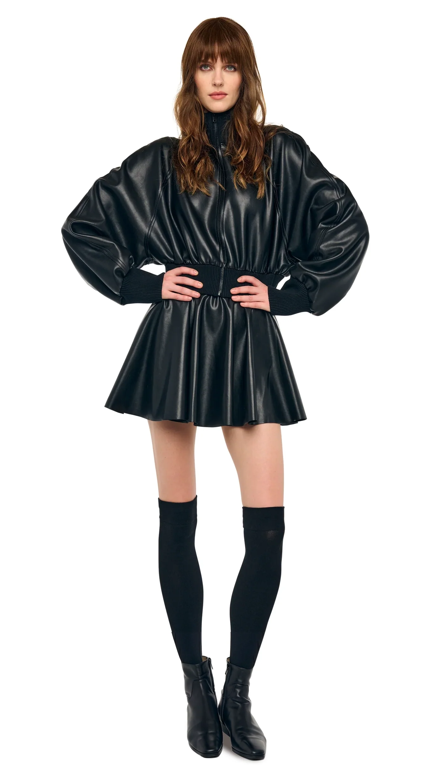 CROPPED OVERSIZED TURTLE BOMBER JACKET
