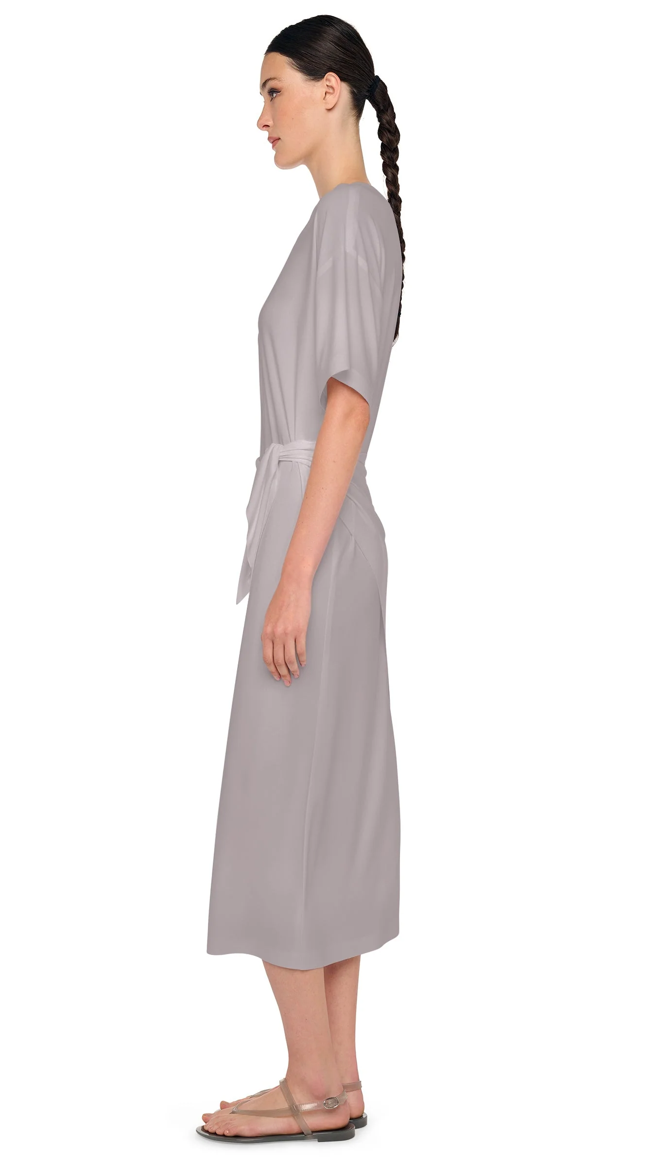 SHORT SLEEVE BOXY DRESS TO MIDCALF - Image 2