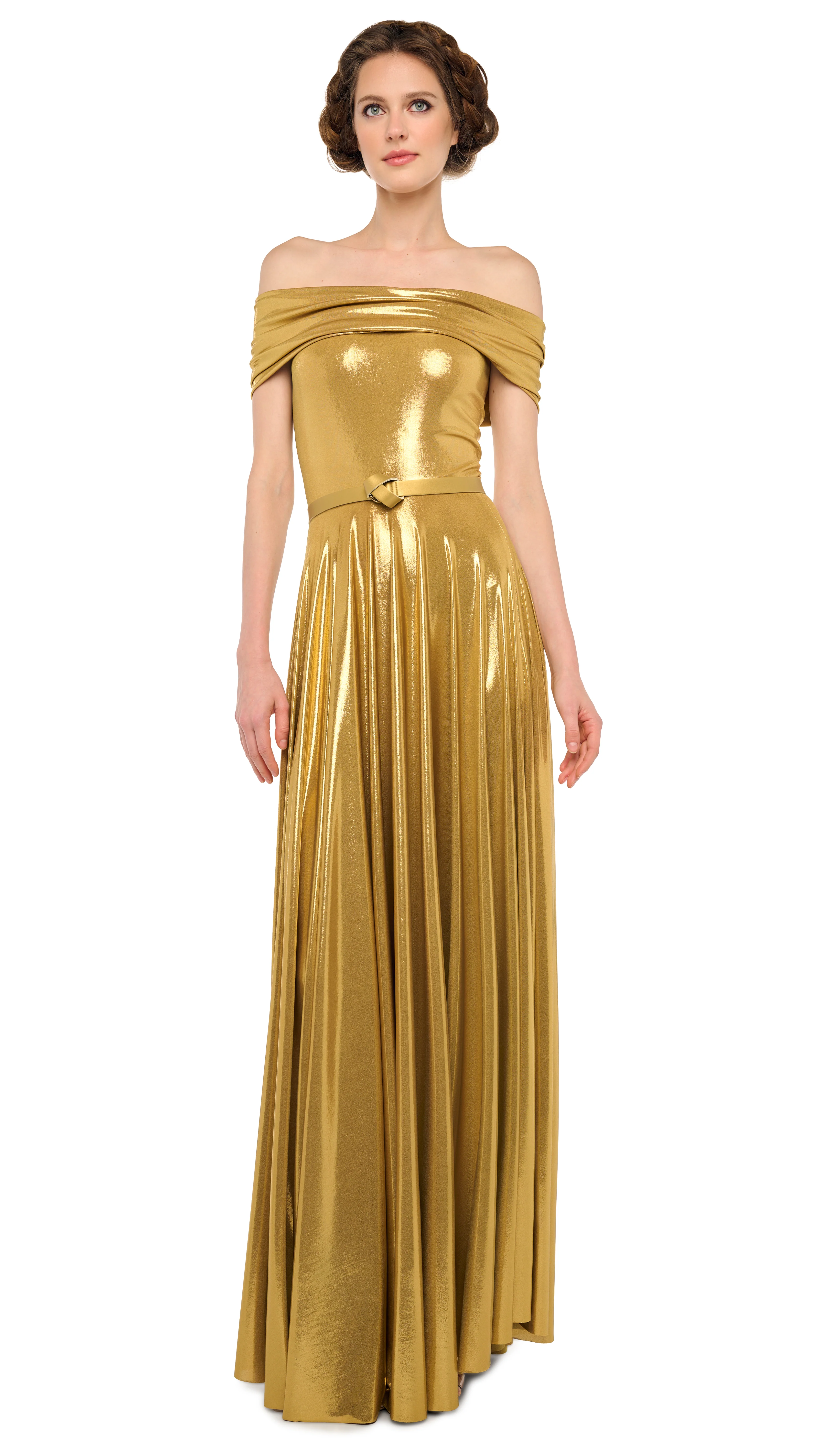 COWL NECK FLARED GOWN - Image 4