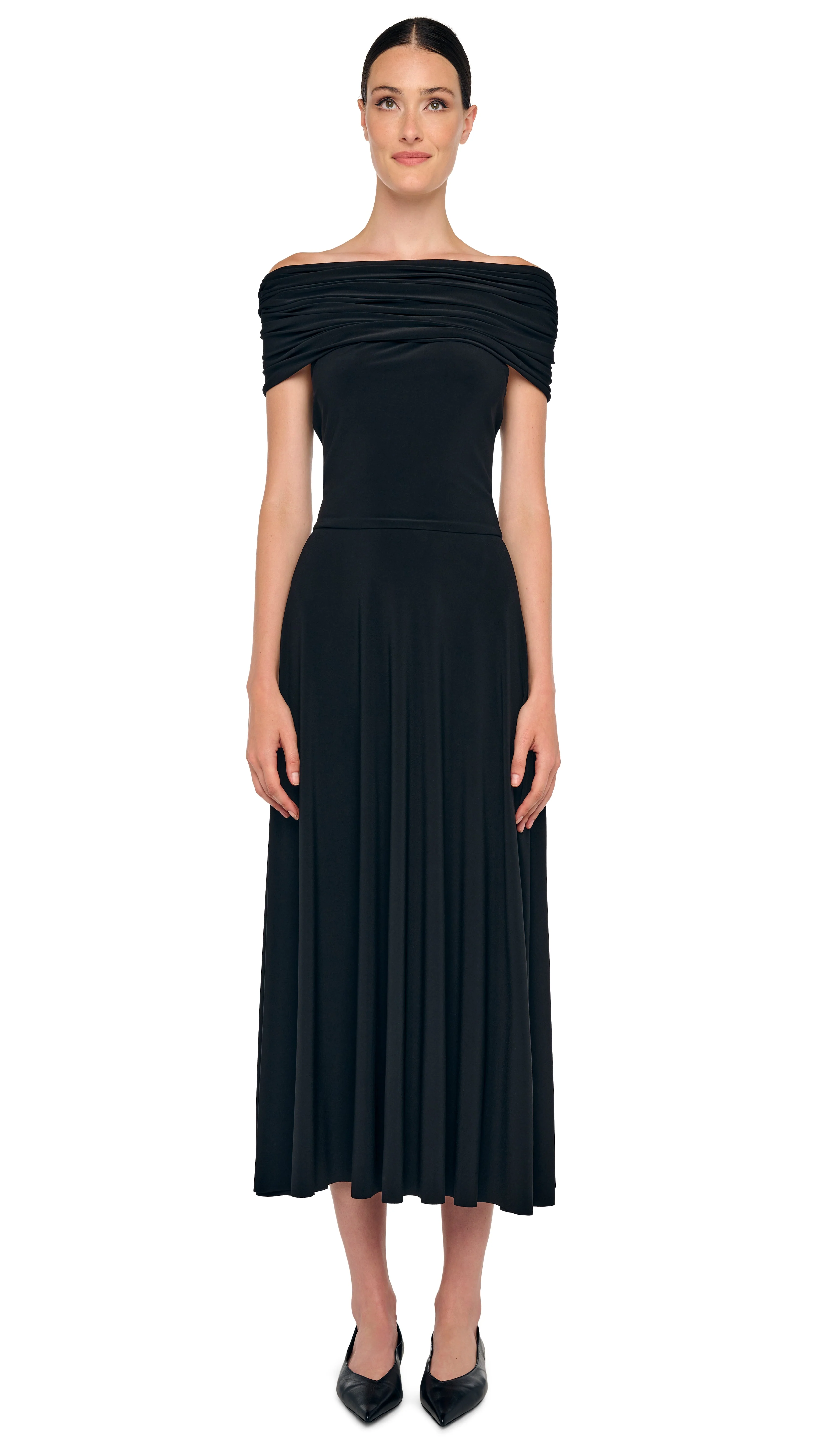 COWL HOODED FLARED DRESS - Image 6