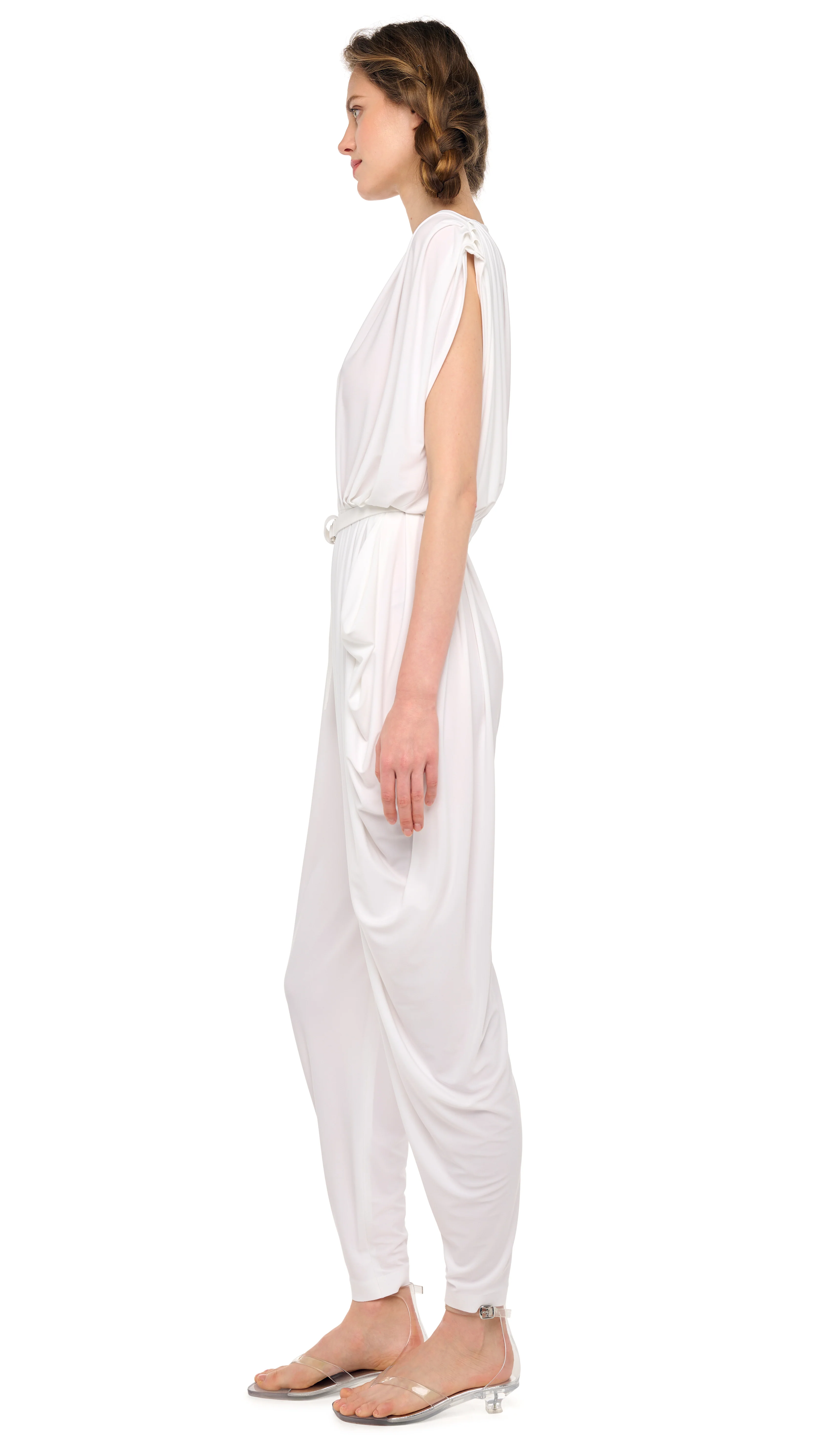 SQUARE SLEEVE WATERFALL JUMPSUIT - Image 2