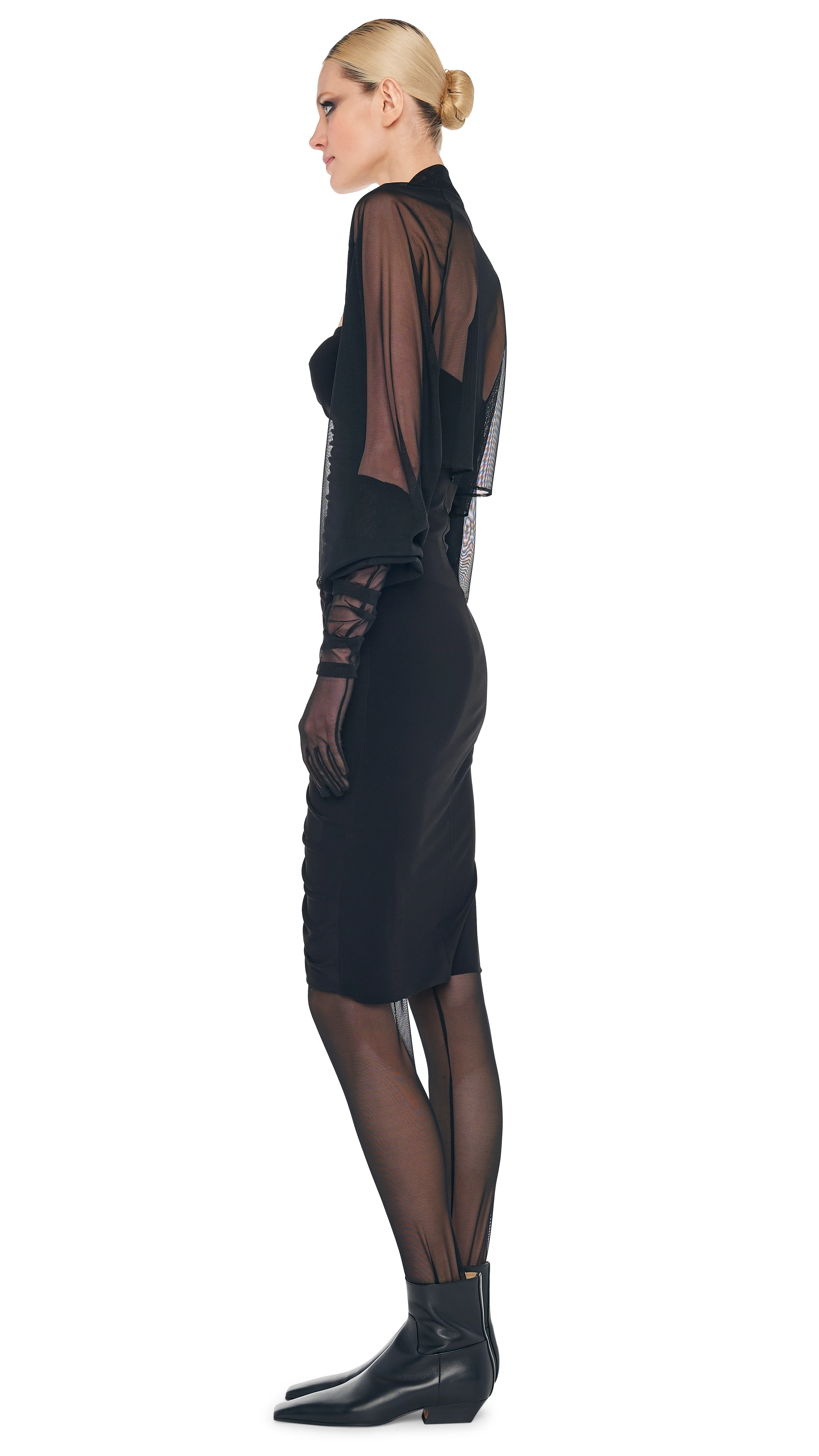 STRAPLESS SHIRRED FRONT DRESS TO KNEE - Image 9
