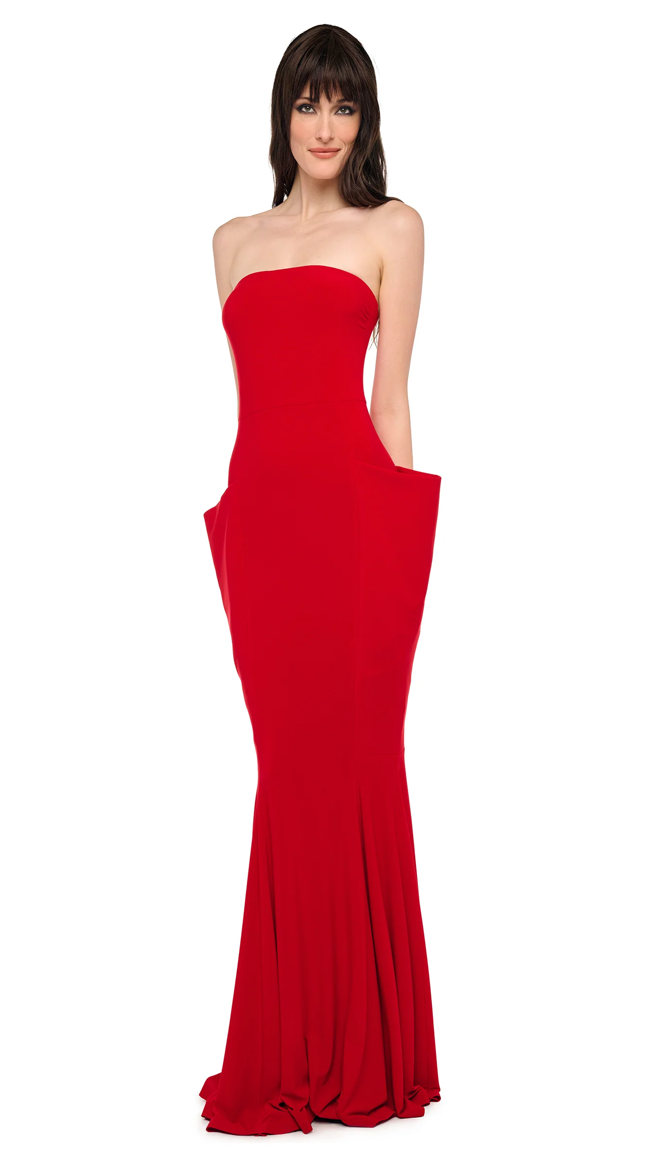 STRAPLESS WING FISHTAIL GOWN