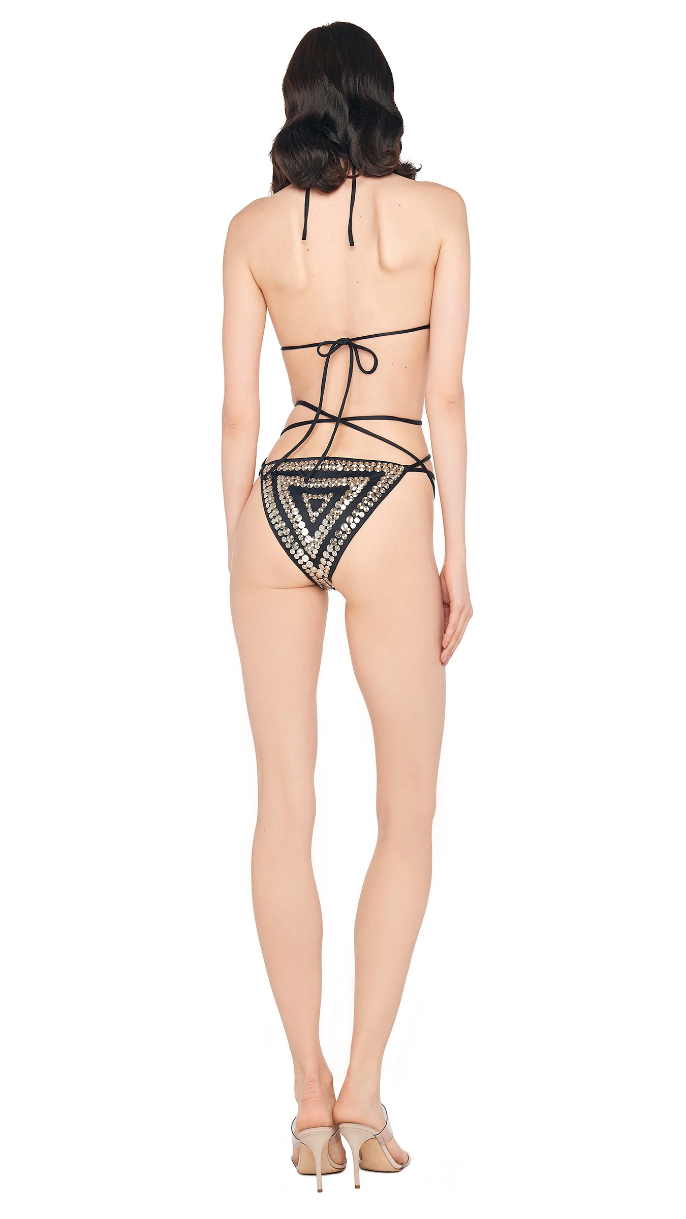 STUD ALL OVER CRISS CROSS BIKINI BRA / BOTTOM - Image 4