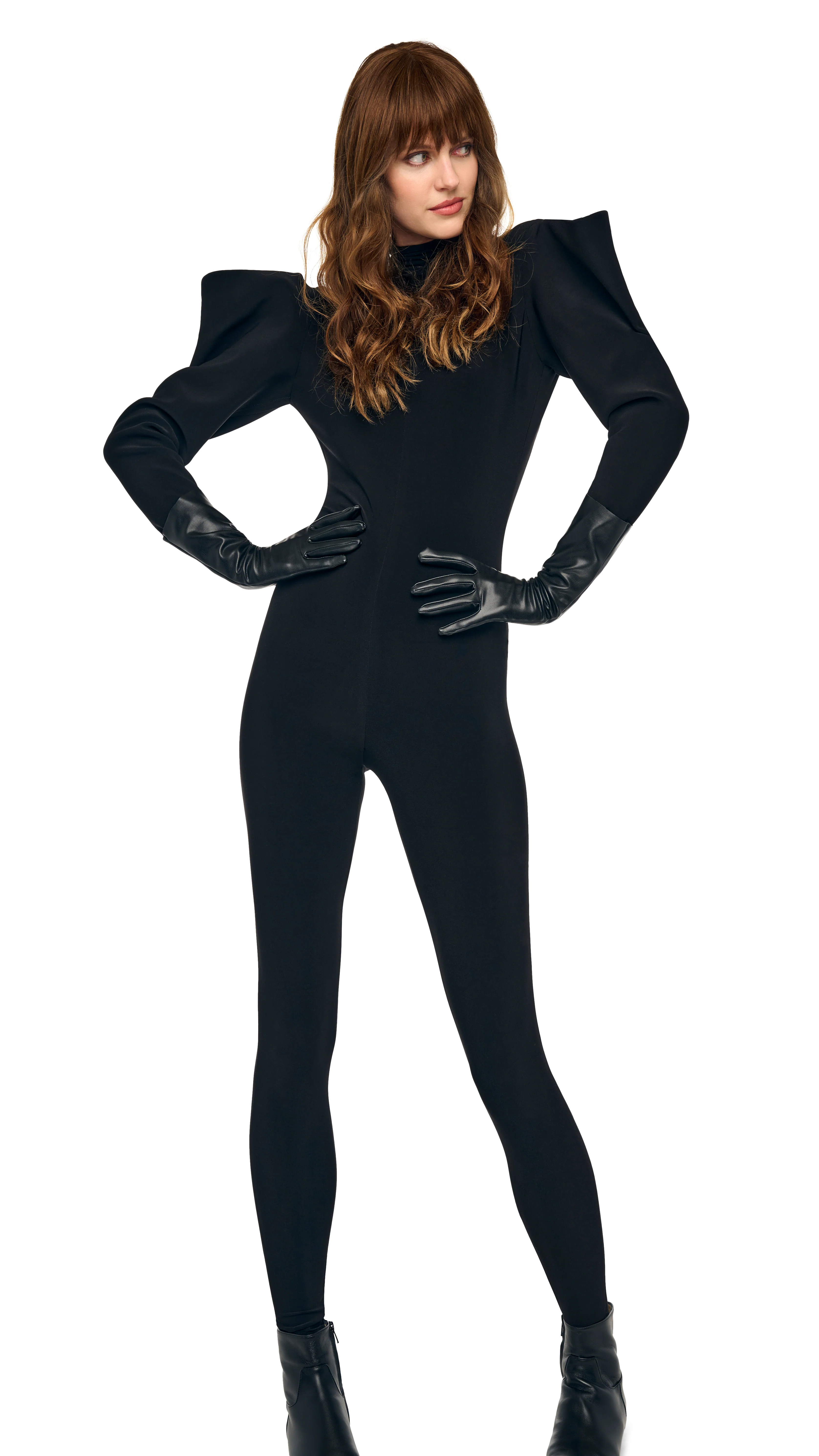 WING SLEEVE OPEN BACK BOW NECK CATSUIT - Image 2