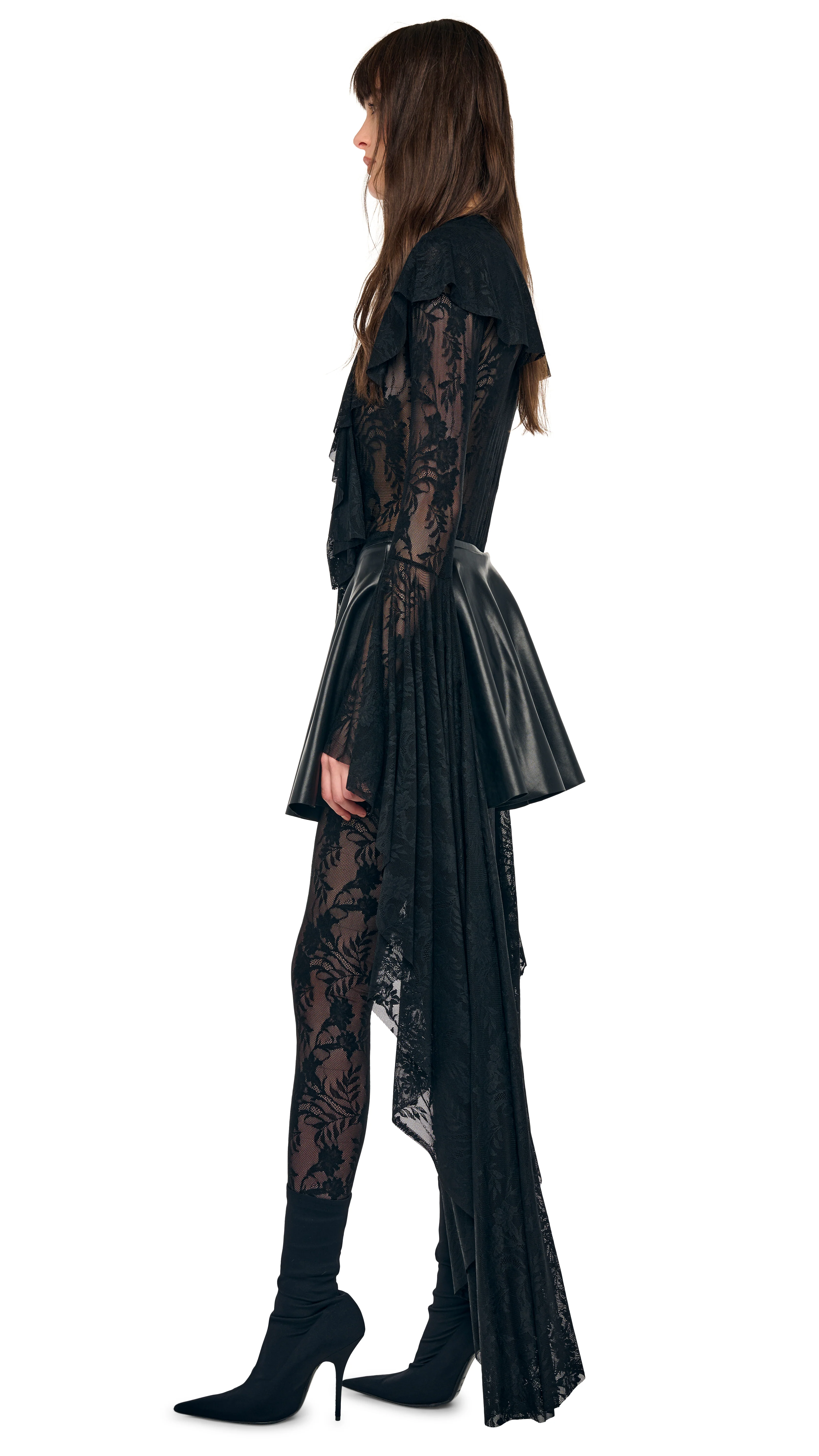 XL SLEEVE DEEP V RUFFLE BODYSUIT - Image 2
