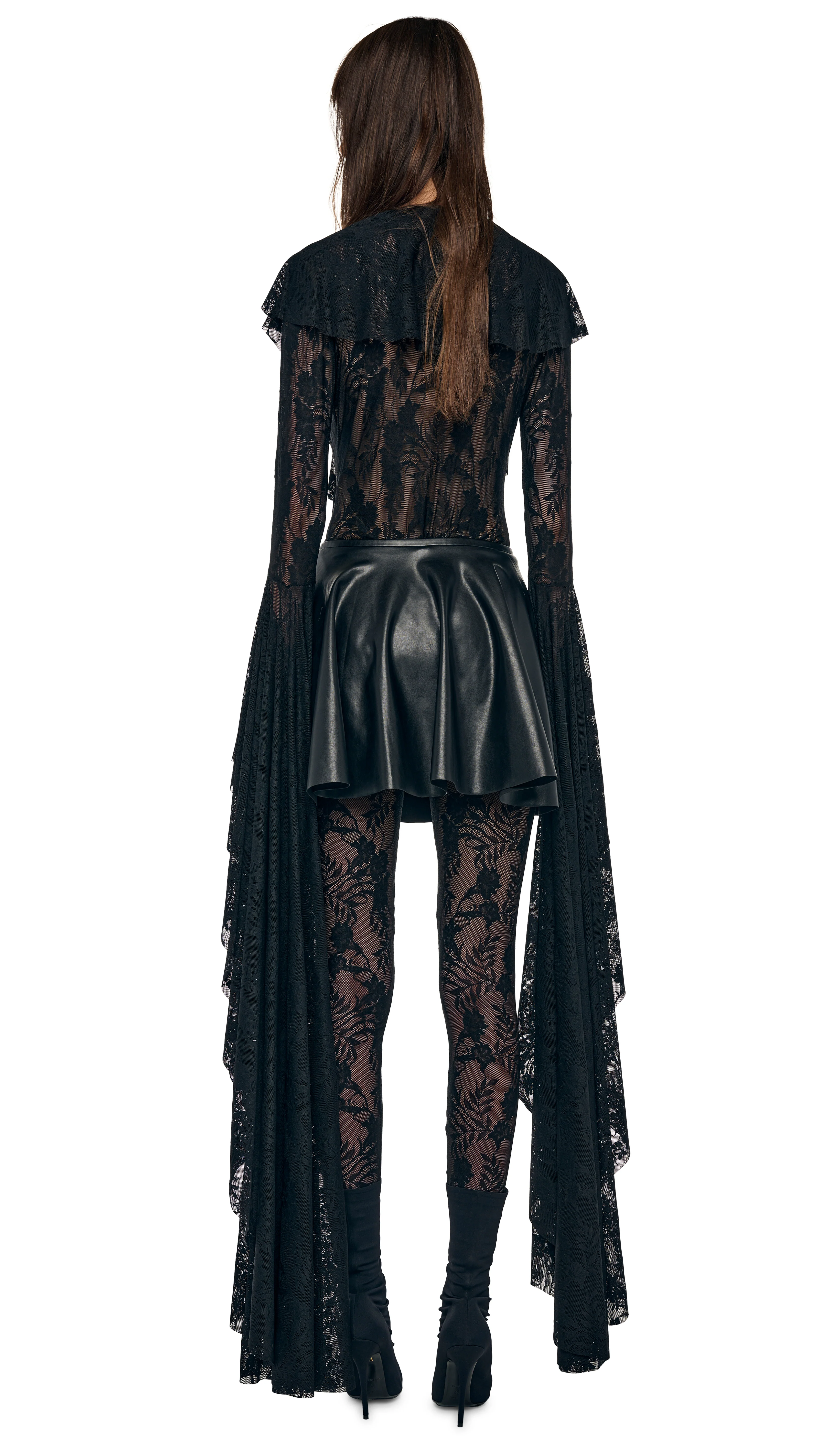 XL SLEEVE DEEP V RUFFLE BODYSUIT - Image 3