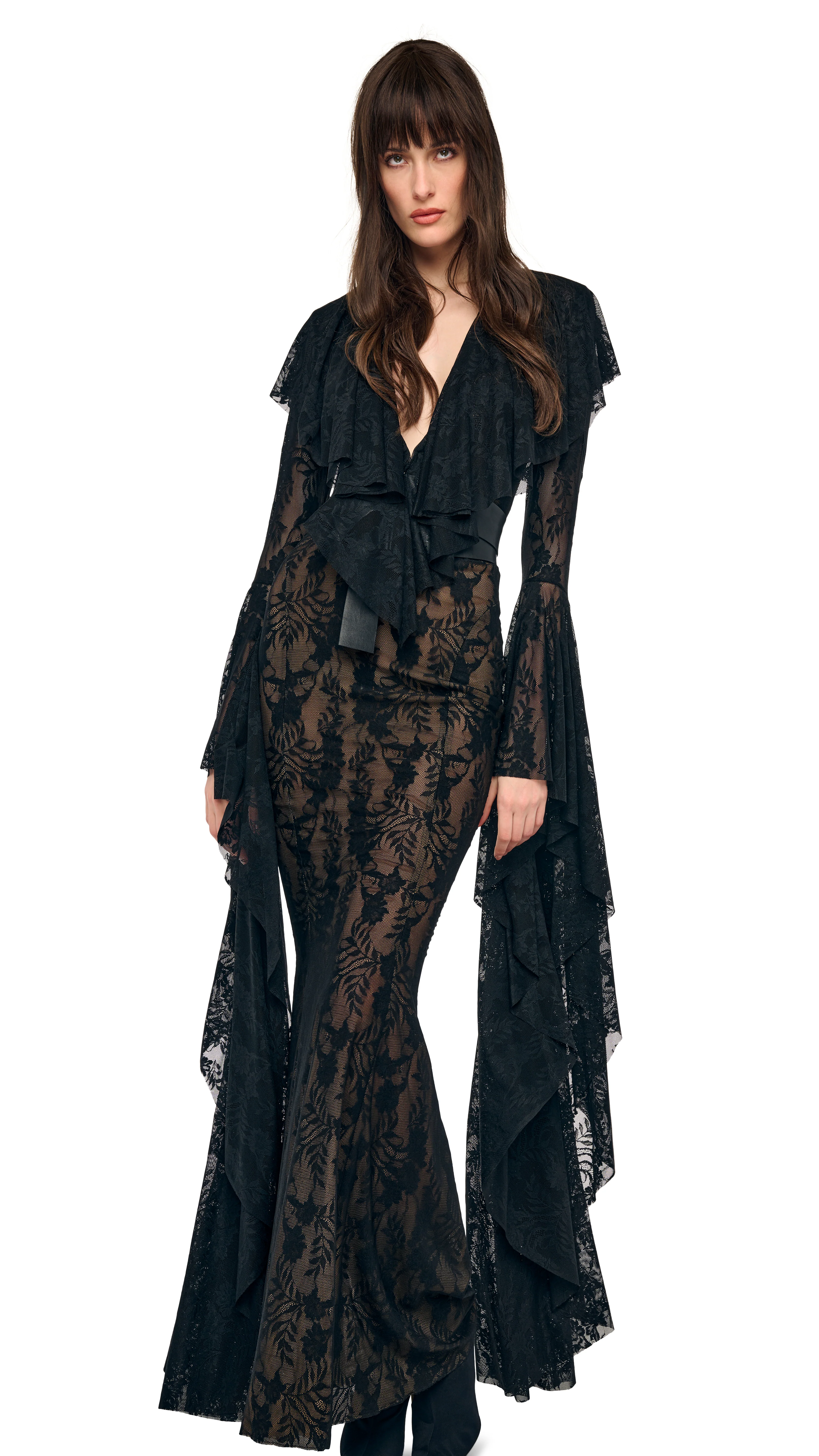 XL SLEEVE RUFFLE FISHTAIL GOWN - Image 10