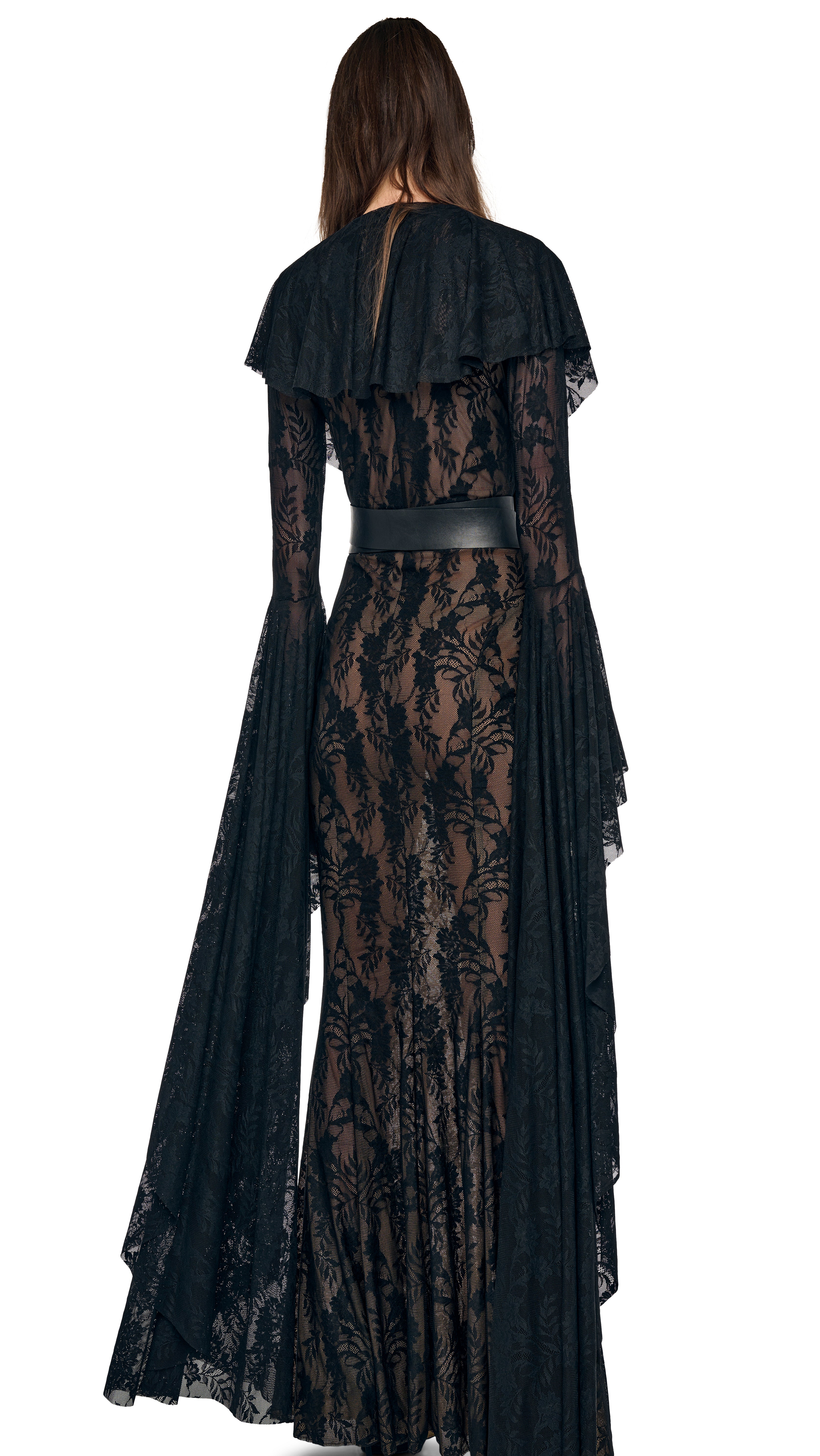 XL SLEEVE RUFFLE FISHTAIL GOWN - Image 3
