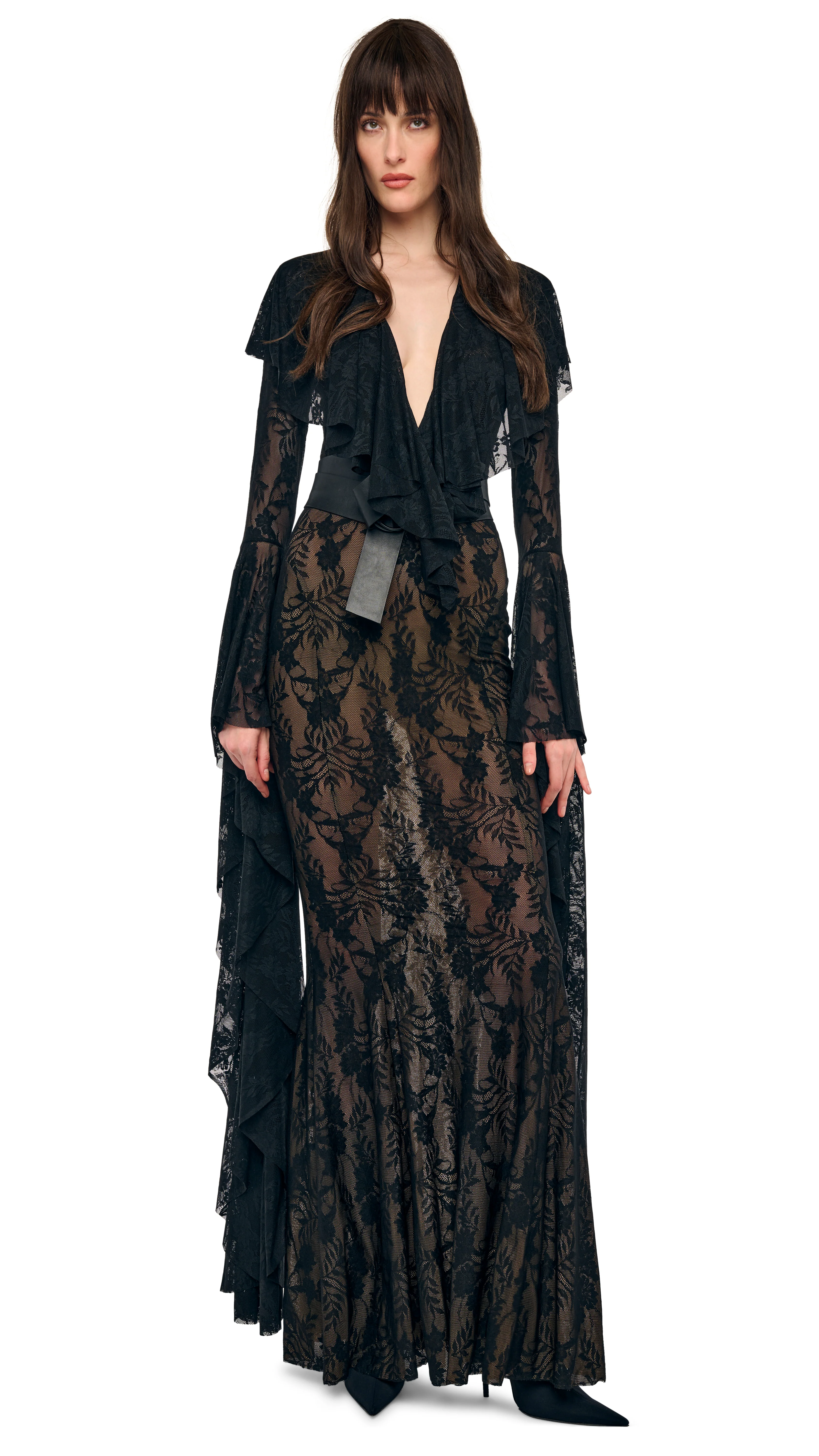 XL SLEEVE RUFFLE FISHTAIL GOWN - Image 4