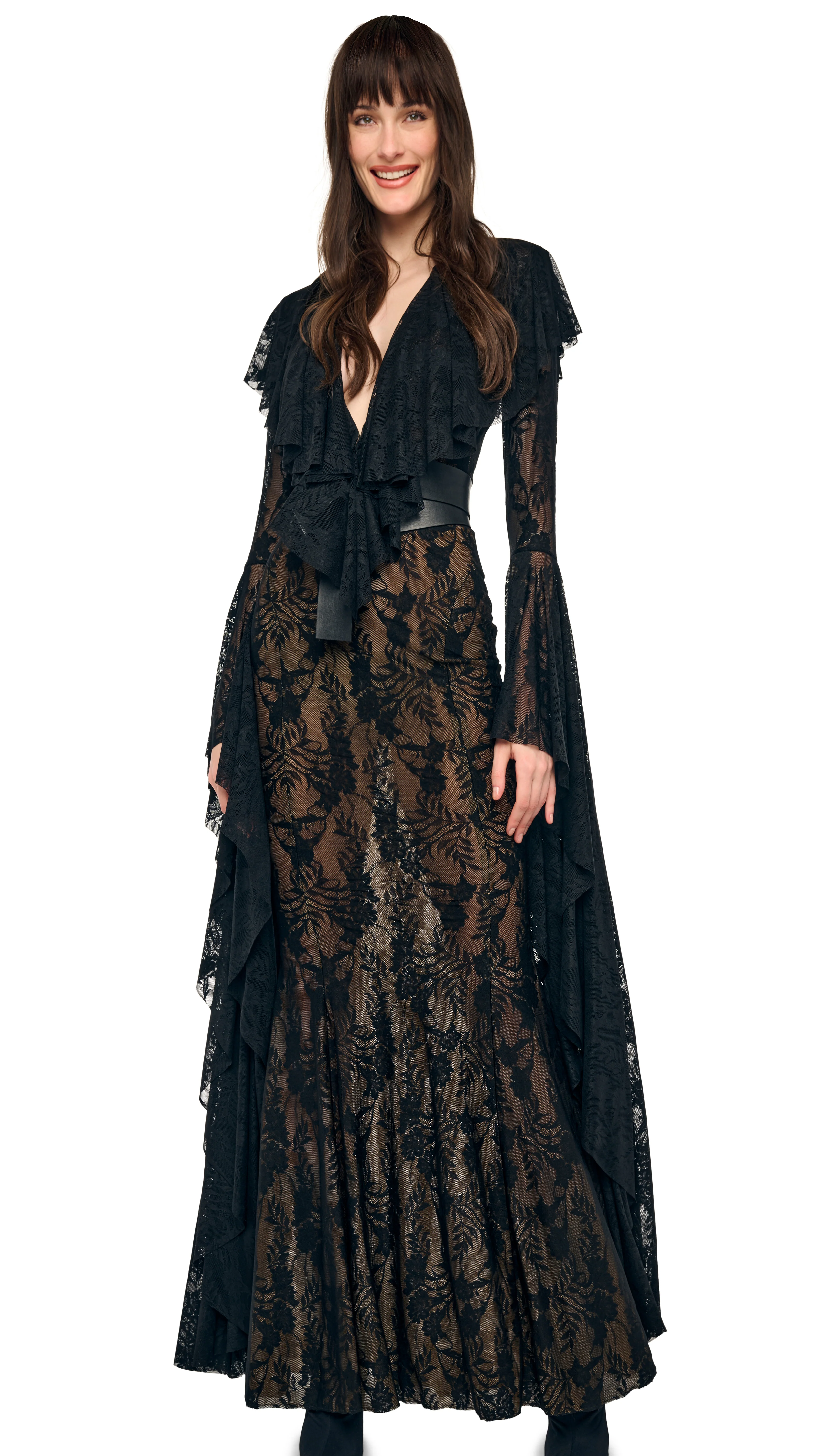 XL SLEEVE RUFFLE FISHTAIL GOWN - Image 5